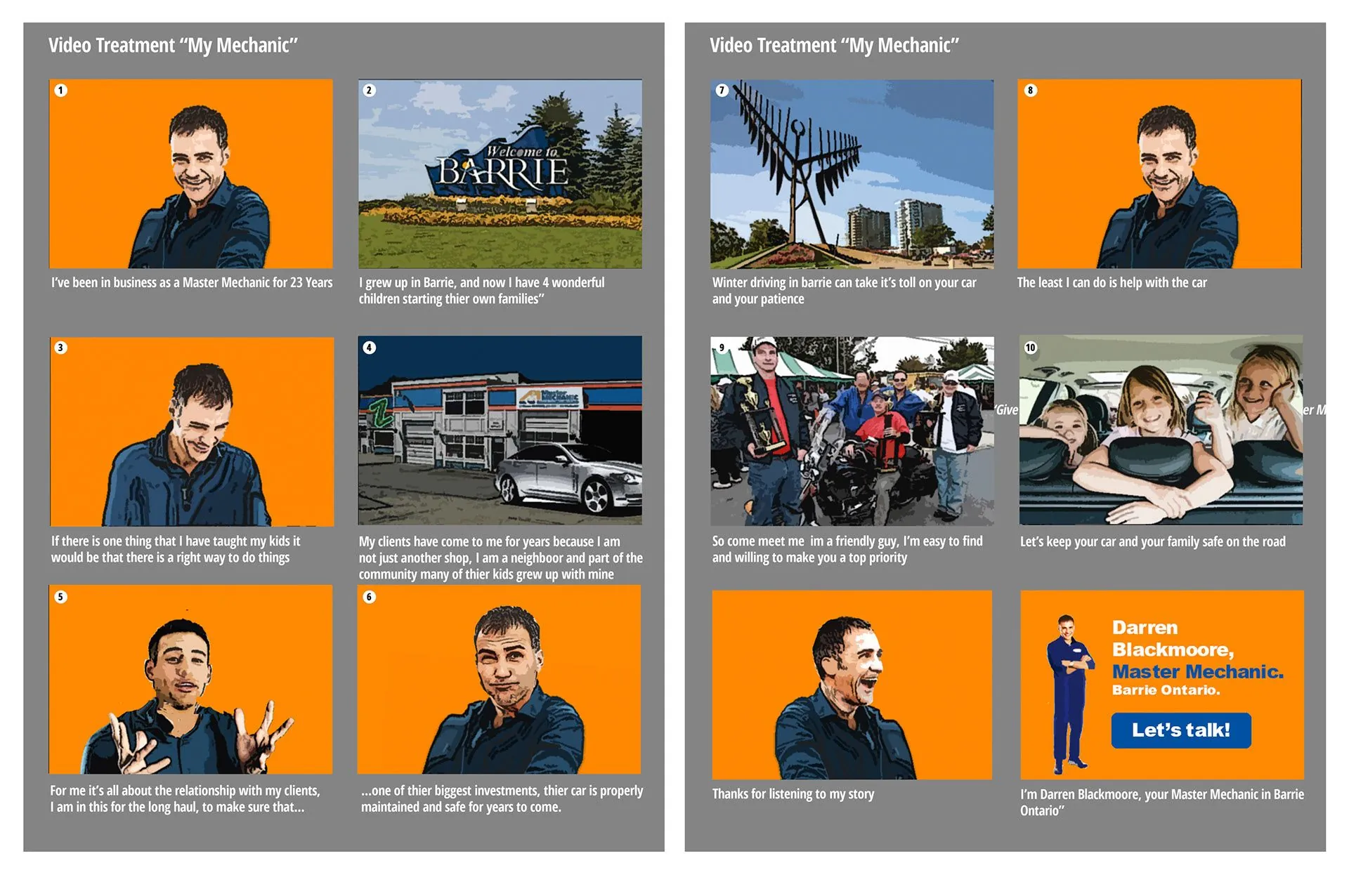 Master Mechanic treatment storyboard