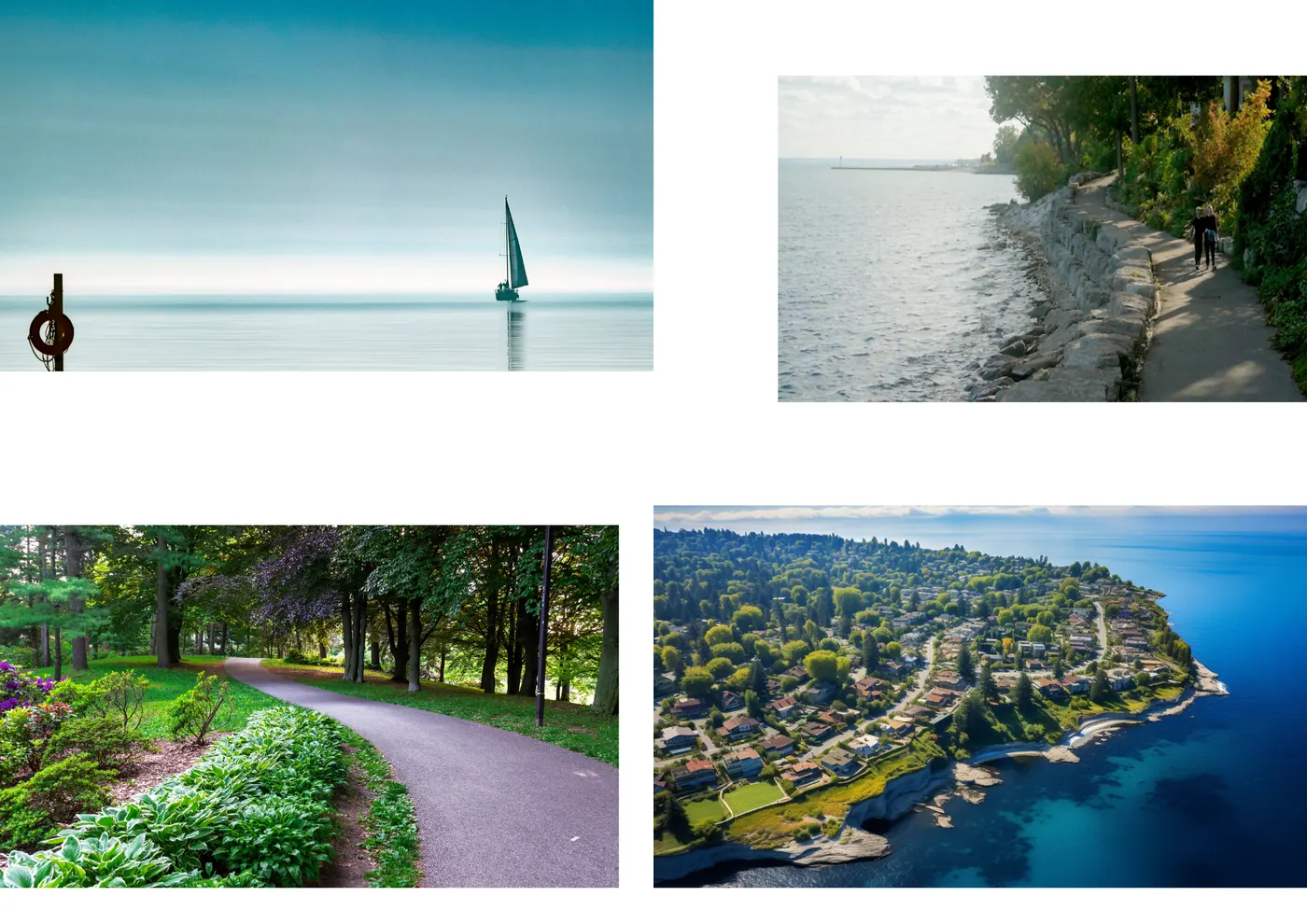 Oakville landscapes: lake, trail and shoreline
