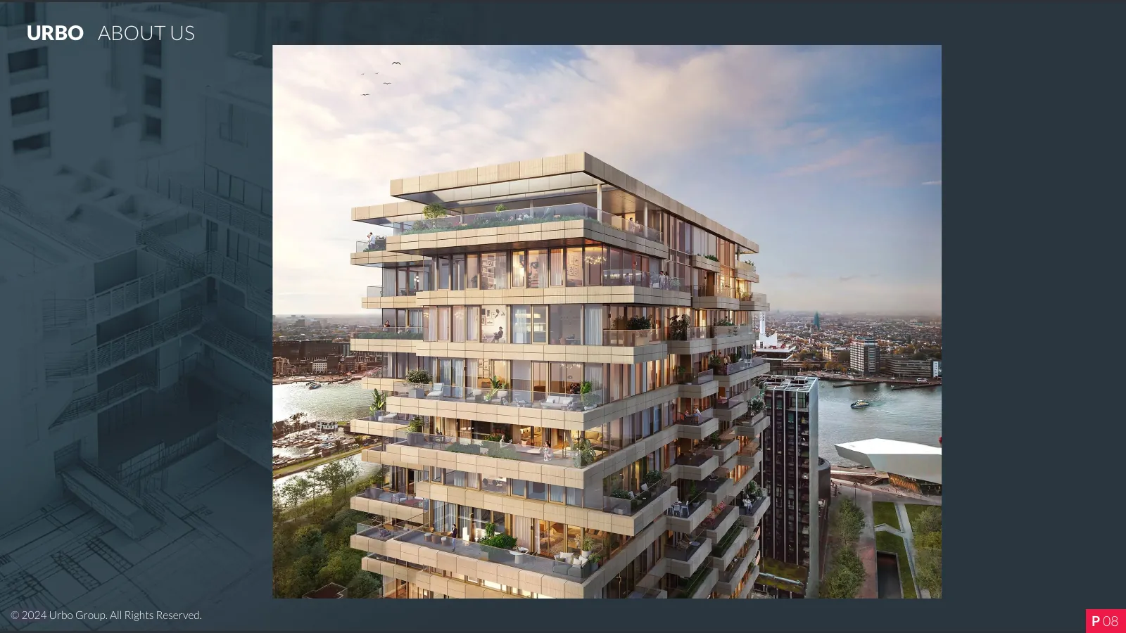 Rendering: tower with terraces